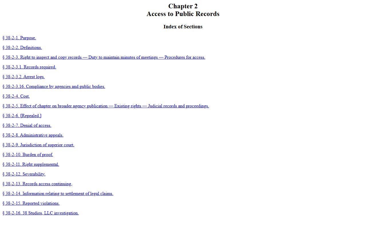 Rhode Island Access to Public Records Act index for Providence County public records